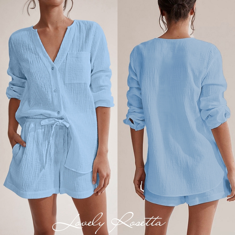 Versatile Notched Top and Shorts Set